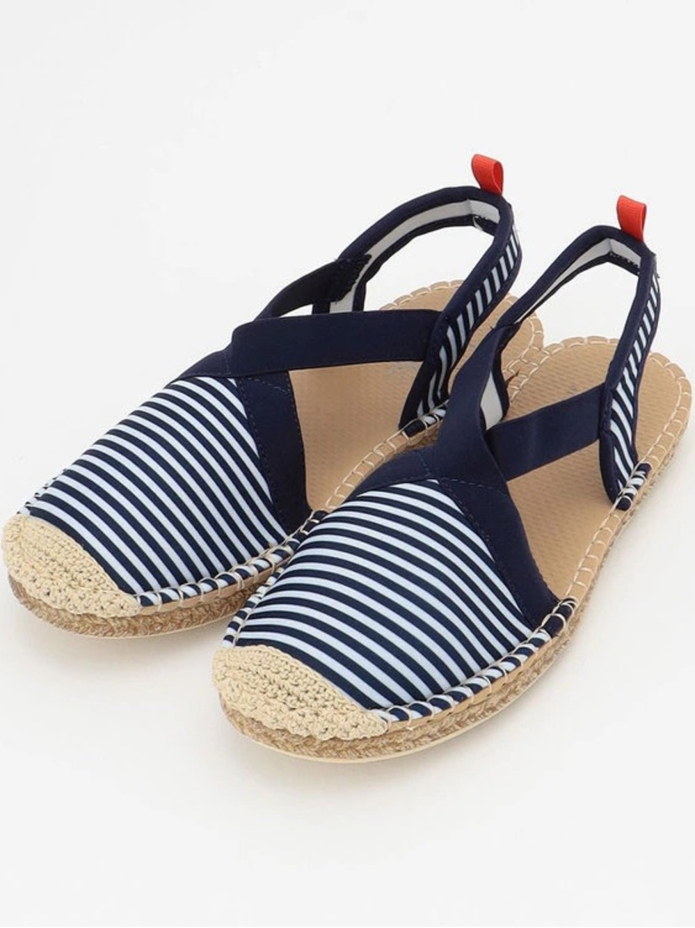 Sea Star 8 Striped Espadrille Slingback Sandals Waterproof Beach Pool Resort